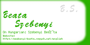 beata szebenyi business card